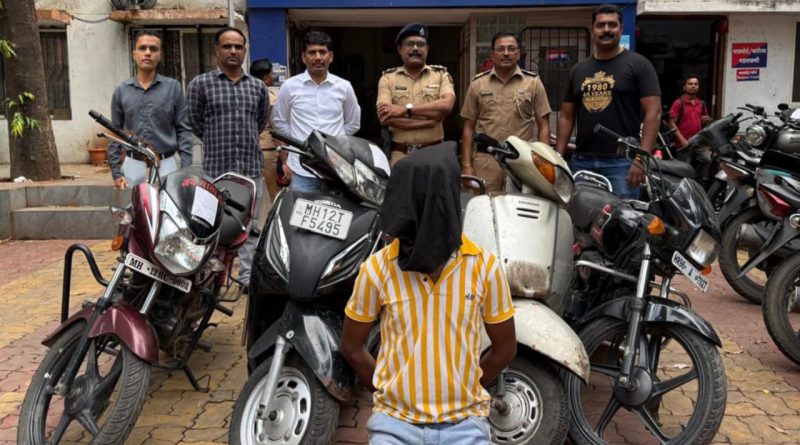 फरासखाना पोलिसांची उल्लेखनीय कामगिरी! वाहनचोराला ठोकल्या बेड्या; ९० हजारांच्या ४ मोटारसायकल हस्तगत